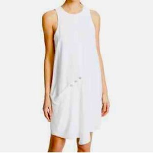 Tibi Navy Asymmetrical Dress w Snap-Button Pocket